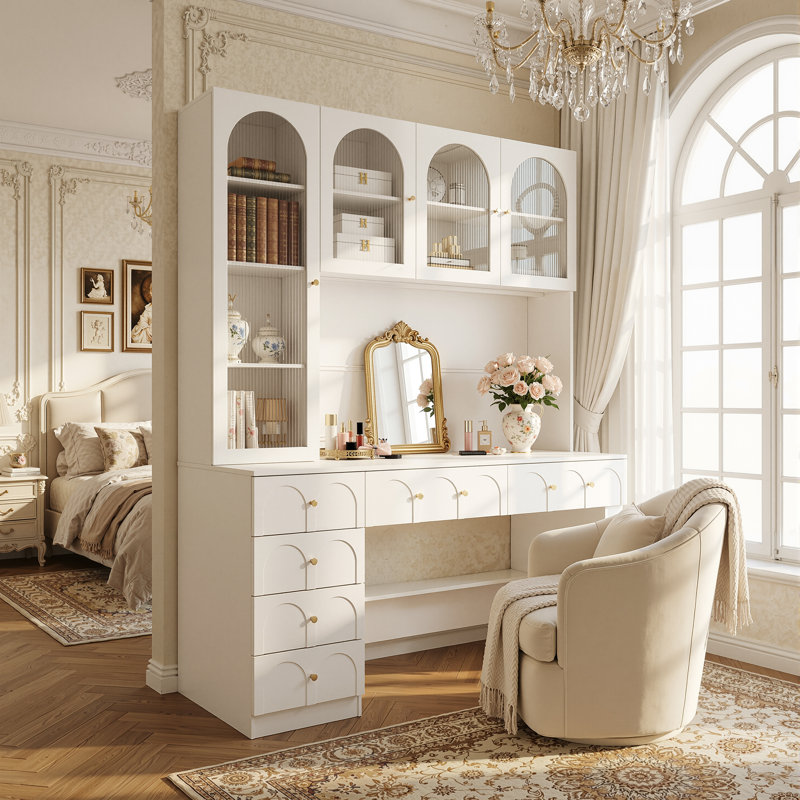 Latitude Run® Versatile Vanity Desk With Massive Storage & Reviews